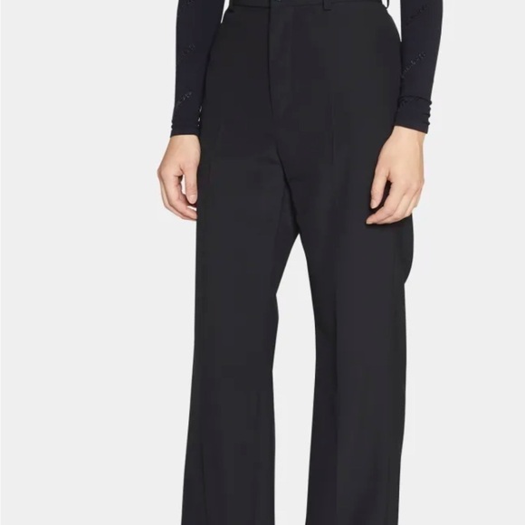 BALENCIAGA EU38 Italy Made Virgin Wool Black Straight Leg Trousers. - Picture 1 of 14
